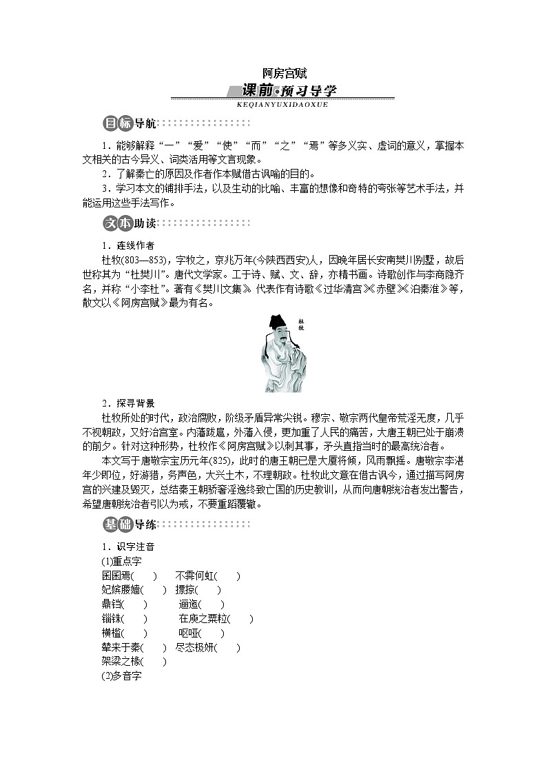 -学年高中语文苏教版必修二讲解与例题：专题3 阿房宫赋66501