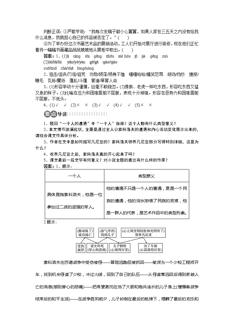 -学年高中语文苏教版必修二讲解与例题：专题2 一个人的遭遇(节选)51703