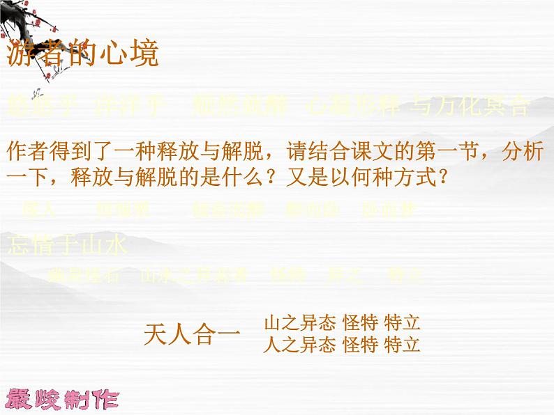 届高一语文同步课件：4.9.2《始得西山宴游记》1（苏教版必修1）15707