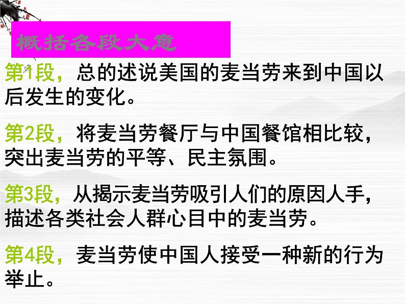 高一秋季备课系列：《麦当劳中的中国文化表达》课件2（苏教版必修三）07