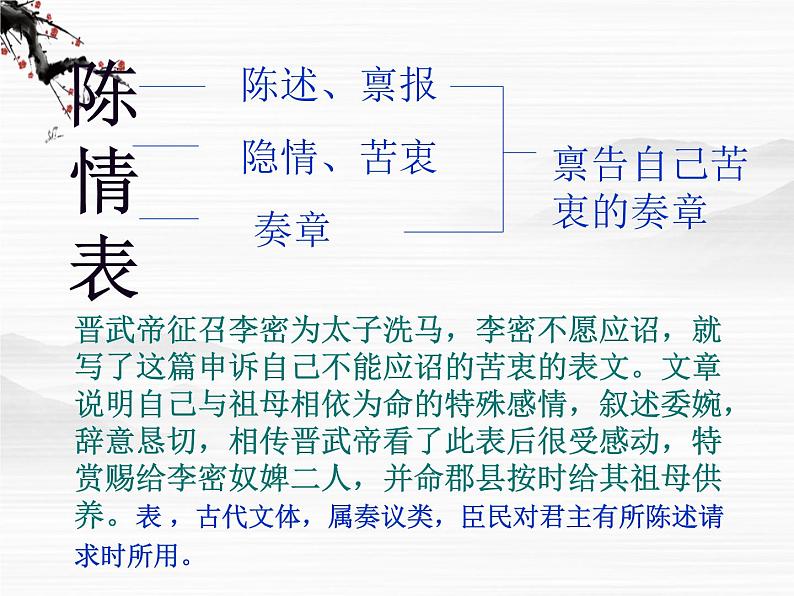 江苏省常州市西夏墅中学-学年高二语文：2.1 陈情表 课件（苏教版必修5）3058第4页