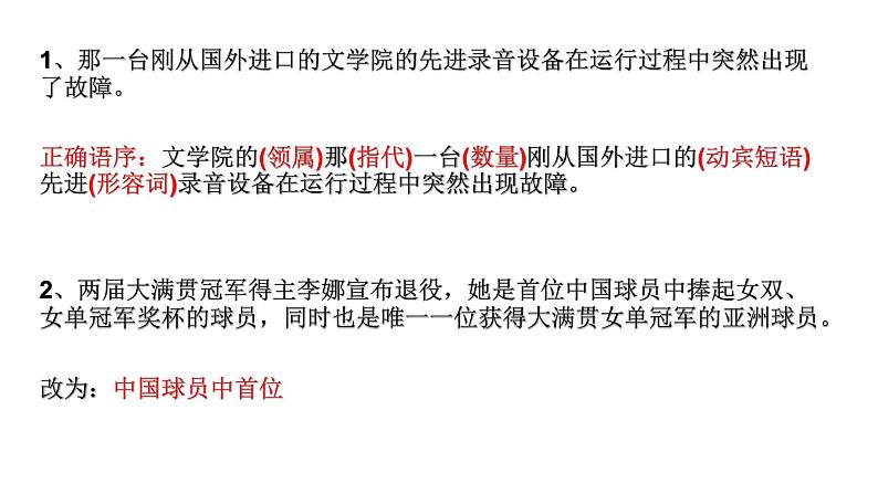 2022届高考语文复习病句修改之“语序不当”课件28张PPT第7页