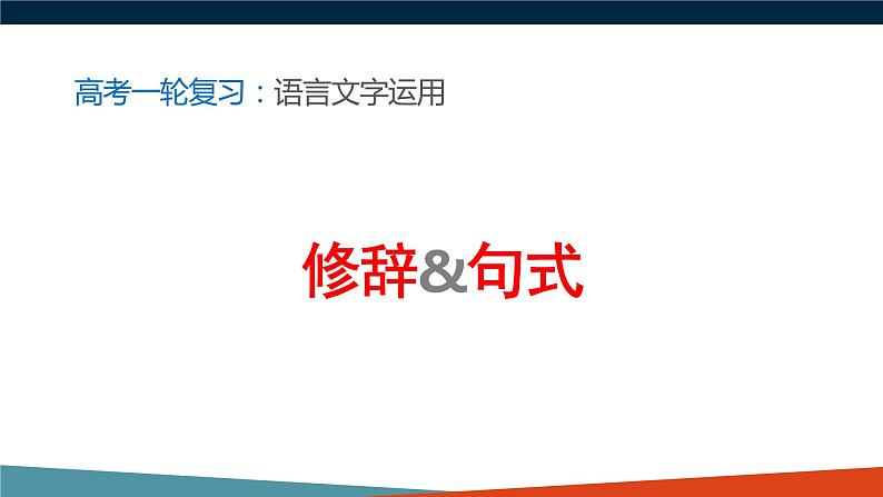 2022届高考一轮复习之语言文字运用——修辞手法和句式变换课件52张第1页