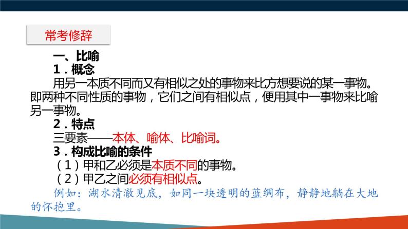 2022届高考一轮复习之语言文字运用——修辞手法和句式变换课件52张-教习网