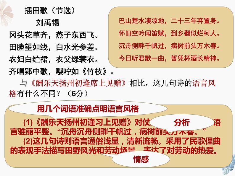 2022届高考语文复习古代诗歌鉴赏——语言风格课件（21张PPT）第4页