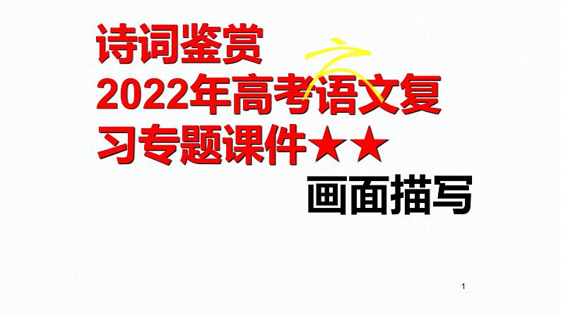 2022届高考语文复习专题诗歌鉴赏画面描绘课件34张第1页