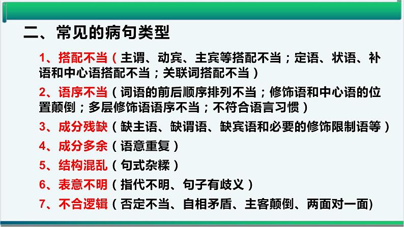 2022届高考语文一轮复习专项：病句类型及病句修改课件40张第3页