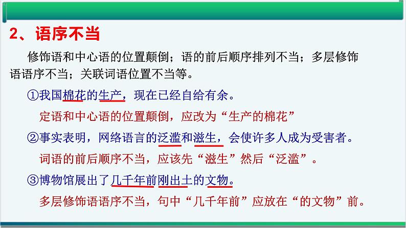 2022届高考语文一轮复习专项：病句类型及病句修改课件40张第6页