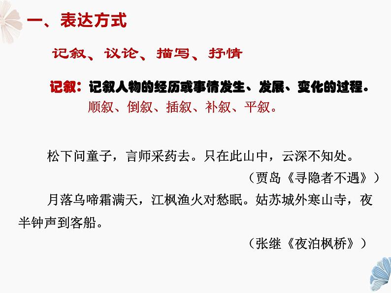 2022届高考古代诗歌鉴赏专题复习——艺术手法课件64张06