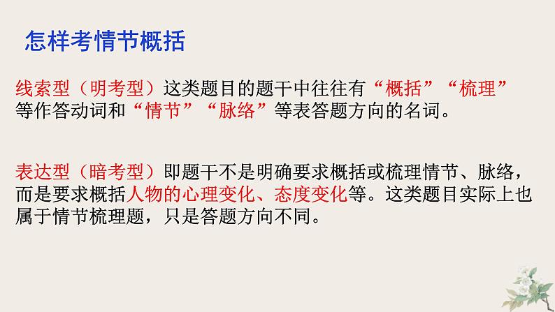2022届高考小说阅读专题复习：考向一小说情节概括（课件19张）第3页