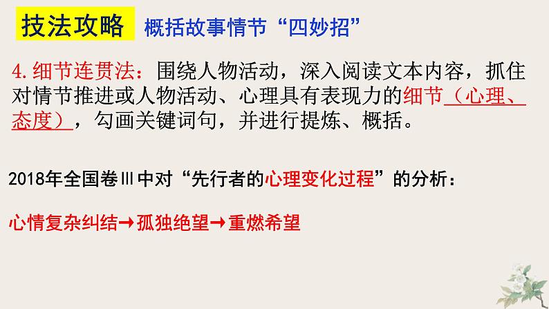 2022届高考小说阅读专题复习：考向一小说情节概括（课件19张）第7页