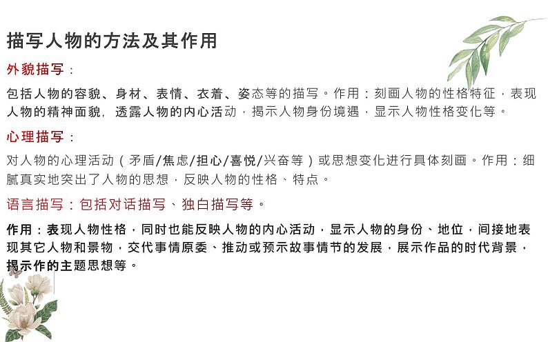 2022届高考语文一轮复习之小说阅读必背答题理论知识课件（25张PPT）第4页