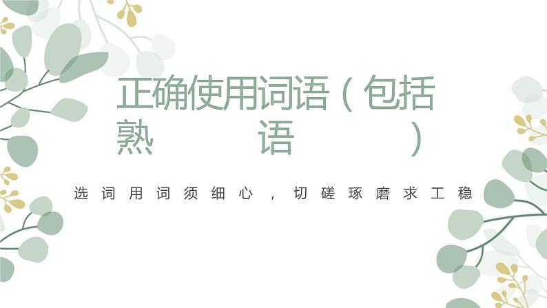 2022届高考语文语言文字运用——正确使用词语课件（44张PPT）第1页