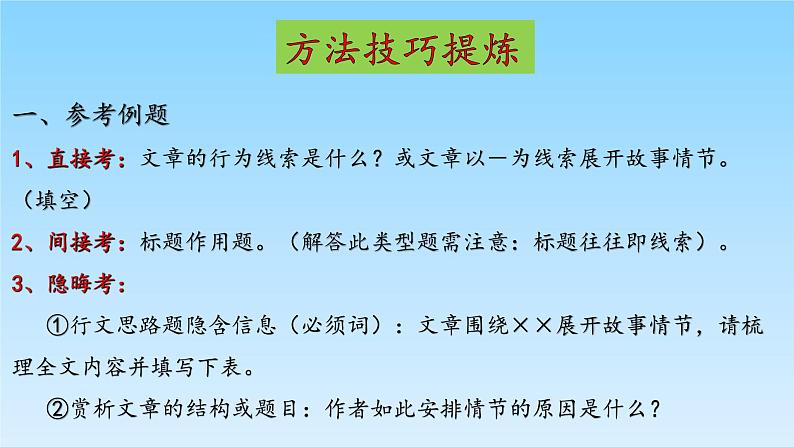 2022届高考语文专题复习——明确小说线索探究文章标题课件（68张PPT）02