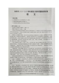 安徽省阜阳市2020届高三上学期期末教学质量统测（一模）语文试题含答案