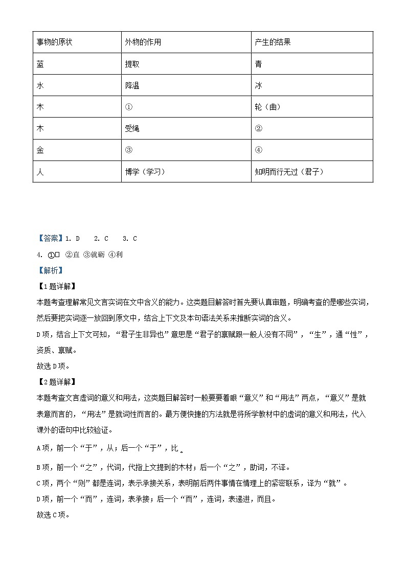 2021-2022学年北京市顺义区高一上学期期末语文试题（解析版）02