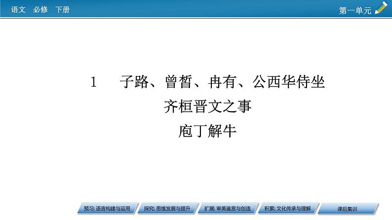 新教材语文必修下册 1　子路、曾皙、冉有、公西华侍坐　 PPT课件+练习07