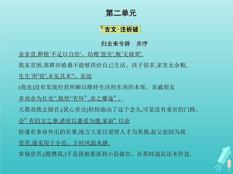 2022版高中语文第二单元4归去来兮辞并序课件新人教版必修502