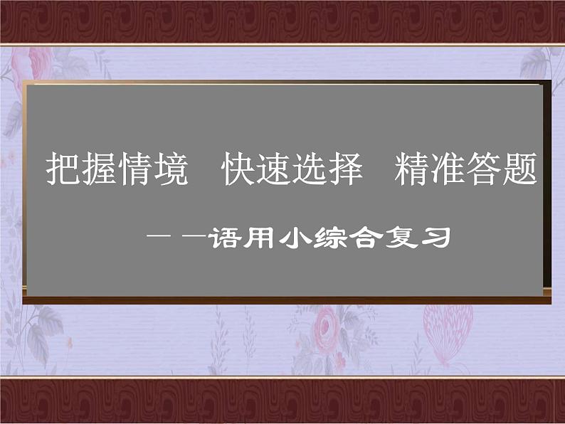 2022年高考语用小综合讲课用课件PPT第1页