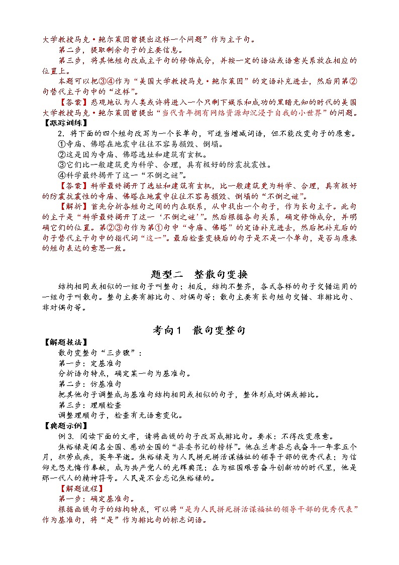 第八讲    变换句式精讲精练（解析版）第3页