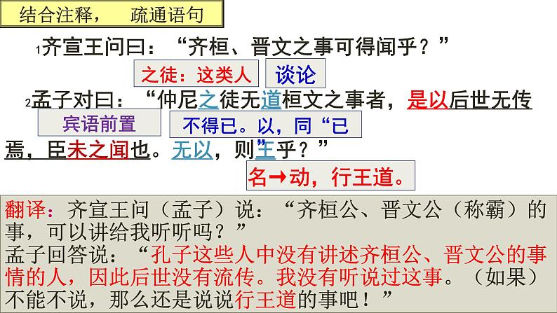 1.2《齐桓晋文之事》课件49张2021-2022学年统编版高中语文必修下册第6页