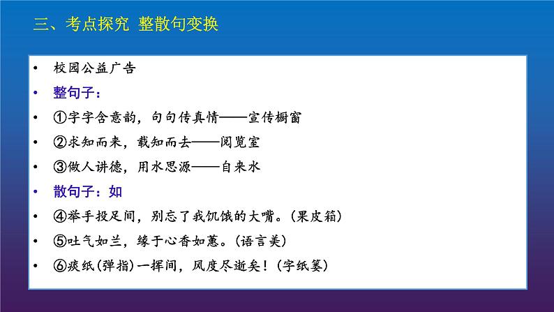 2022届高考语文三轮冲刺语言表达12整散句的变换课件16张第4页