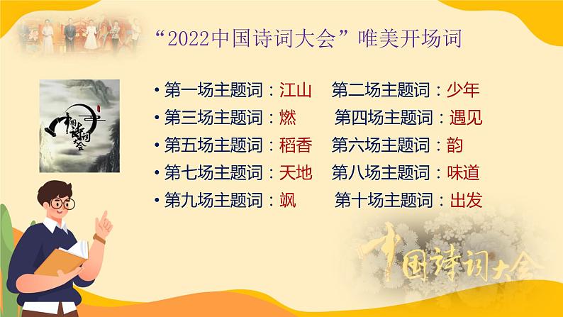 高考语文复习----赏诗词美蕴  成灿烂华章（“2022中国诗词大会”唯美开场词赏析与训练）课件PPT第3页