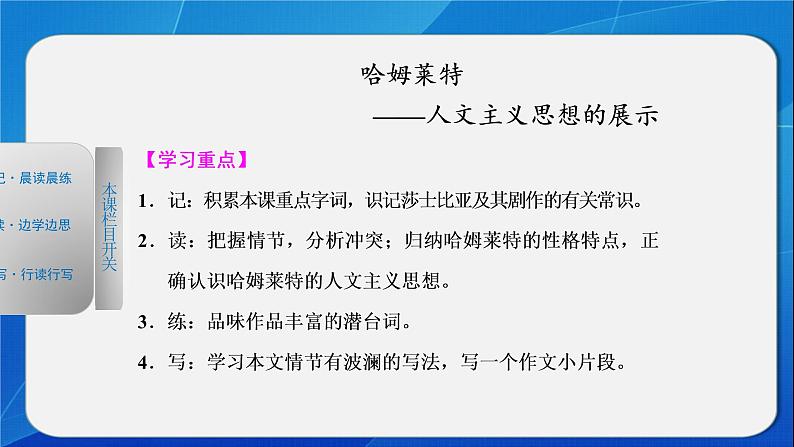 人教部编版高中语文必修下册6.哈姆莱特   课件02