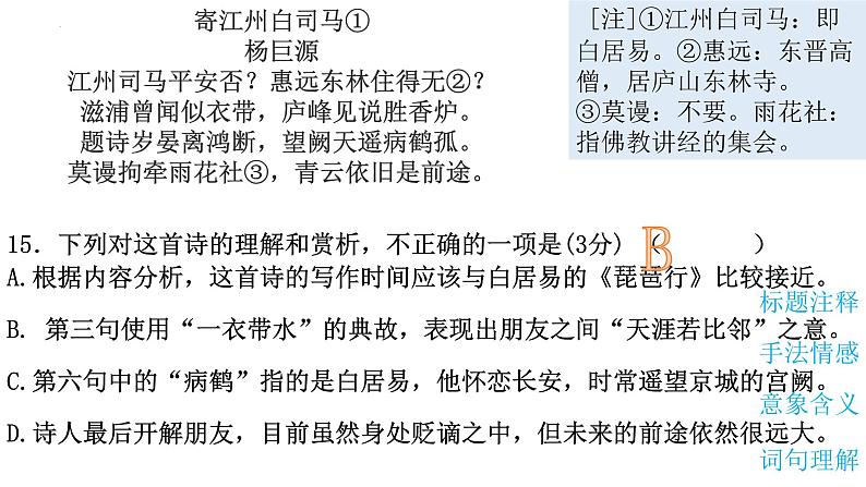 2022届高考专题复习：2014-2021年高考诗歌鉴赏真题整合  课件120张第3页