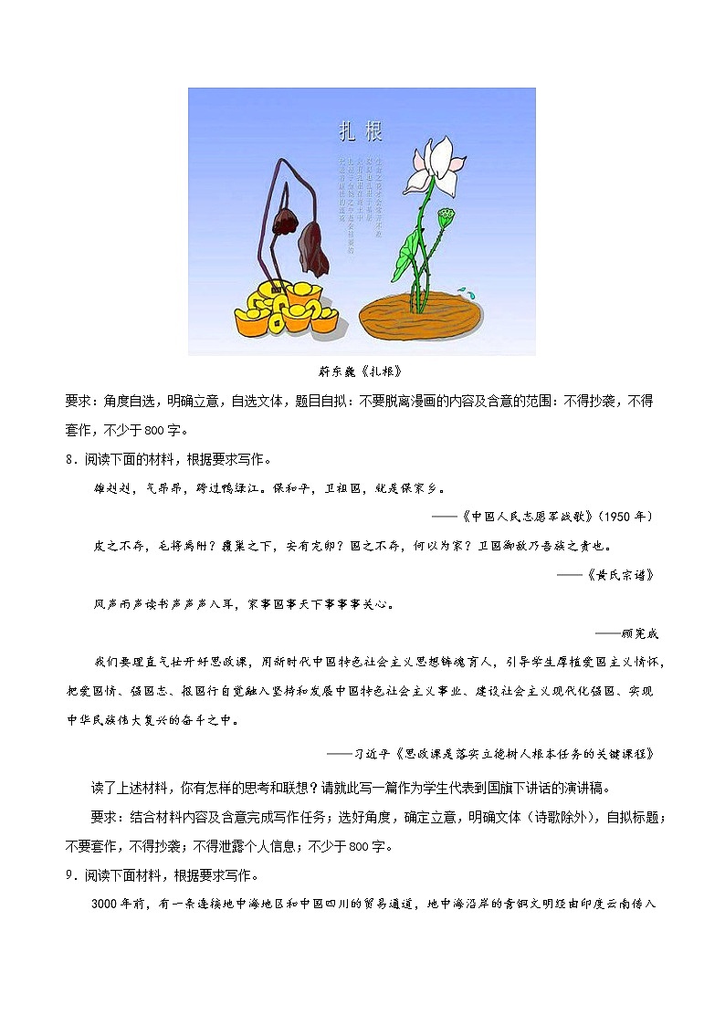 专题09 写作——备战2022年高考语文热题材、新题型特快专递（新高考11月版）（原卷版）第3页