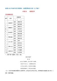 专题04 诗歌鉴赏——备战2022年高考语文热题材、新题型特快专递（新高考12月版）