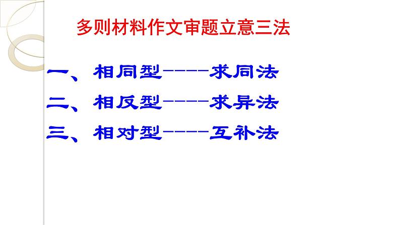 13 多则材料作文：求同存异-【写好议论文】高中作文精讲课堂十八般课件PPT02