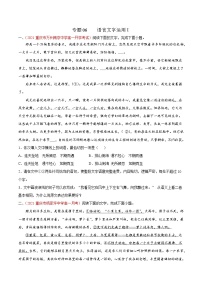 专题06  语言文字运用Ⅰ 2020-2021学年高一《语文》（统编版必修下册）