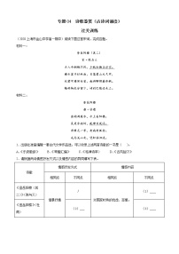 专题04  诗歌鉴赏（古诗词诵读）（知识梳理+过关检测）-2021-2022学年高一下学期语文期末考点大串讲（统编版）