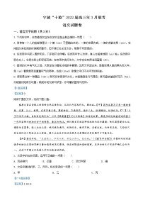 2022届浙江省宁波十校高三下学期3月联考语文试题含答案