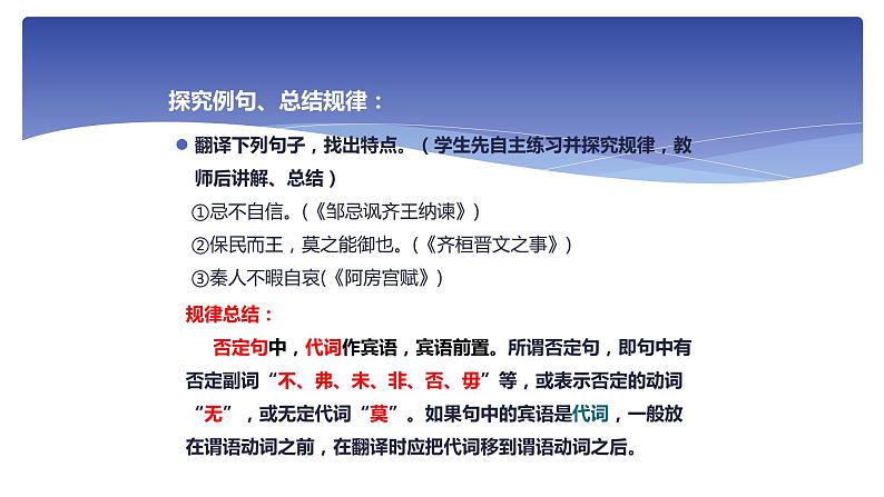 人教部编版高中语文必修下册 期末复习——文言文倒装句式    课件第6页