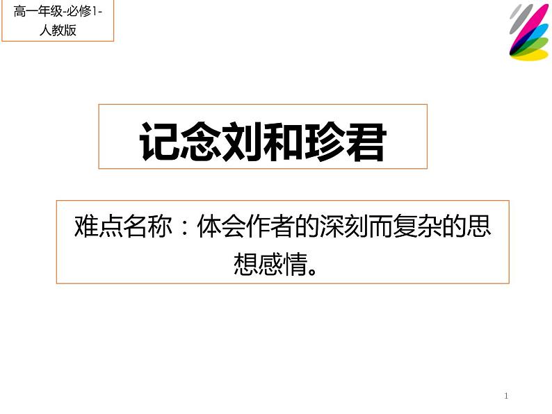 部编版高中语文选择性必修中册 6.1记念刘和珍君    课件第1页