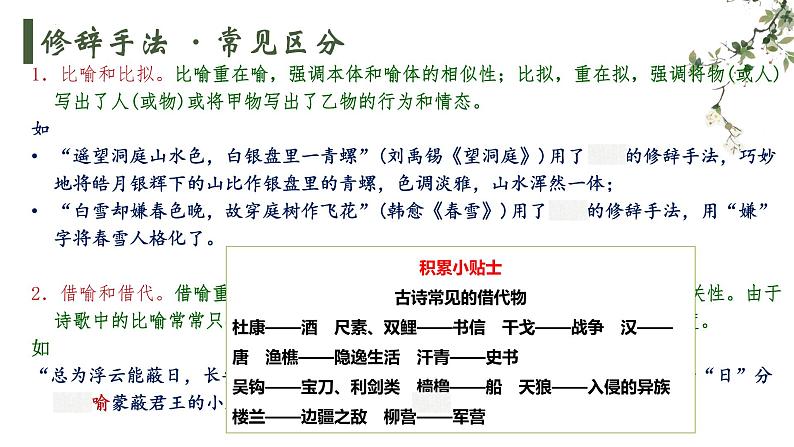 2022届高考诗歌复习表达技巧专题 课件46张第6页