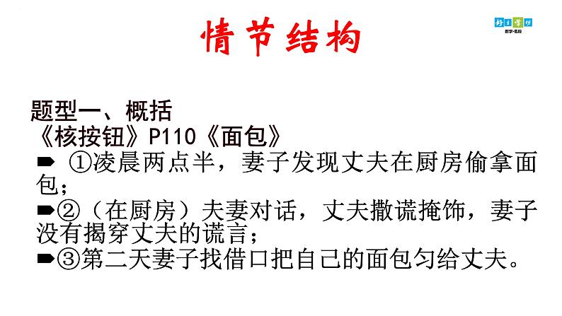 2022届高考专题复习-小说之情节题 课件100张第3页