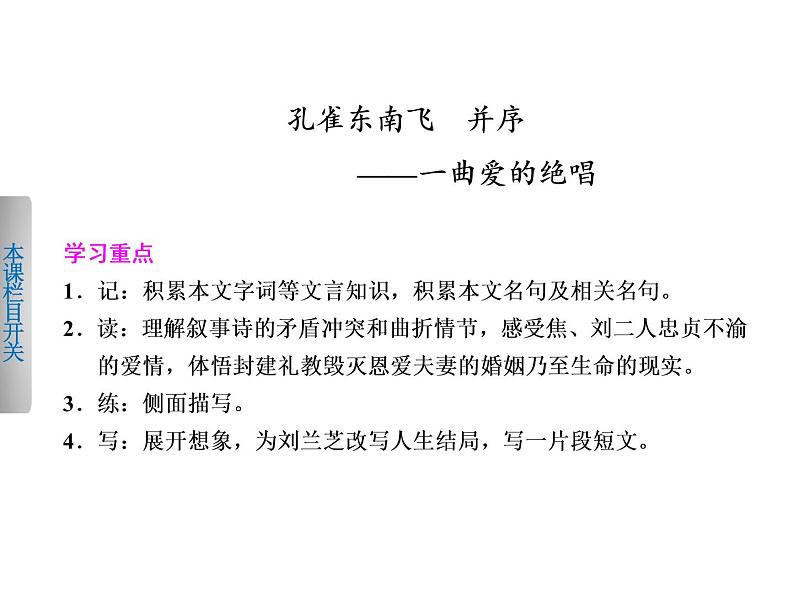 部编版高中语文选择性必修下册2.孔雀东南飞   课件第2页