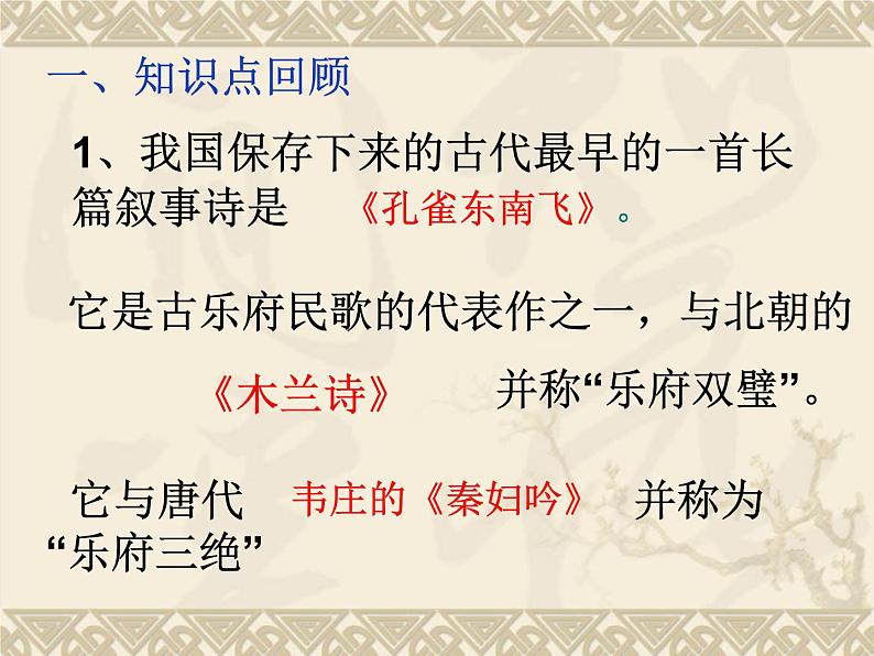 部编版高中语文选择性必修下册2.孔雀东南飞   课件第2页