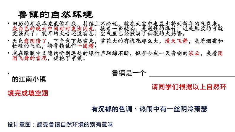 高中语文 北师大课标版 必修4 祝福 称谓、民俗、环境——从文化视角走近鲁镇课件05