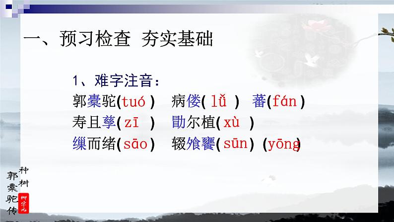 人教部编版高中语文选择性必修下册11.种树郭囊驼传  课件第3页