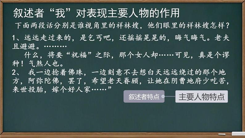 高中语文 北师大课标版 必修4 为什么是”我“——《祝福》中叙述者”我“的作用课件第5页