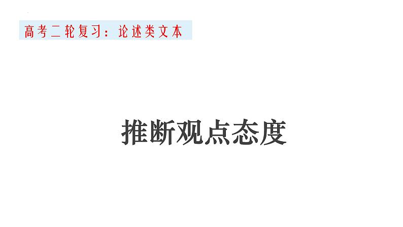 2022届高考二轮复习——论述类推断观点态度 课件24张第1页