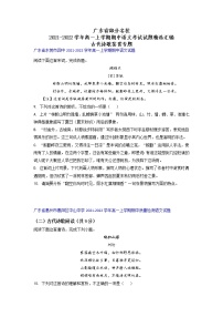 广东省部分名校2021-2022学年高一上学期期中语文考试试题精选汇编古代诗歌鉴赏专题（无答案）