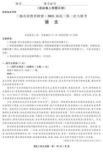 2021届湖南省三湘名校教育联盟教改共同体高三12月第二次大联考语文试卷 PDF版