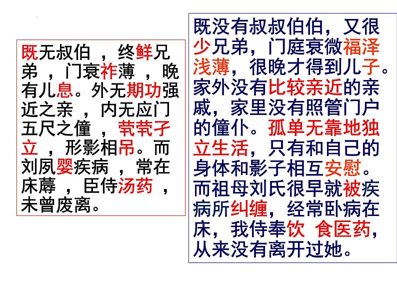 9.1《陈情表》课件32张2021-2022学年统编版高中语文选择性必修下册第5页