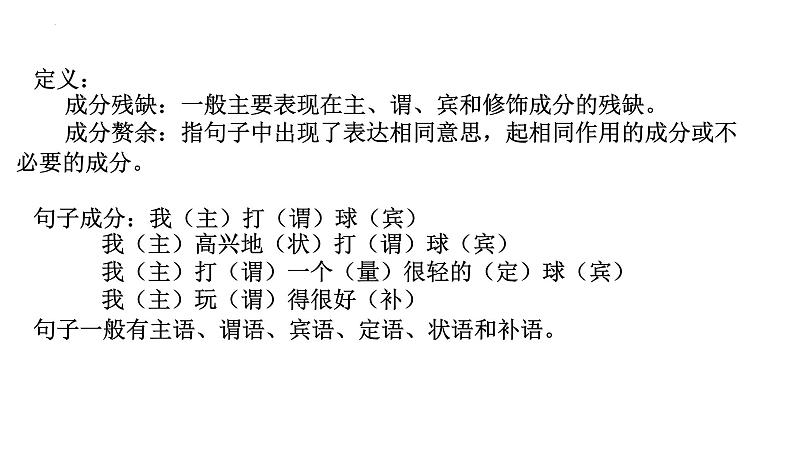 2022届高考语文三轮复习梳理：病句辨析与修改之成分残缺或赘余课件29张02