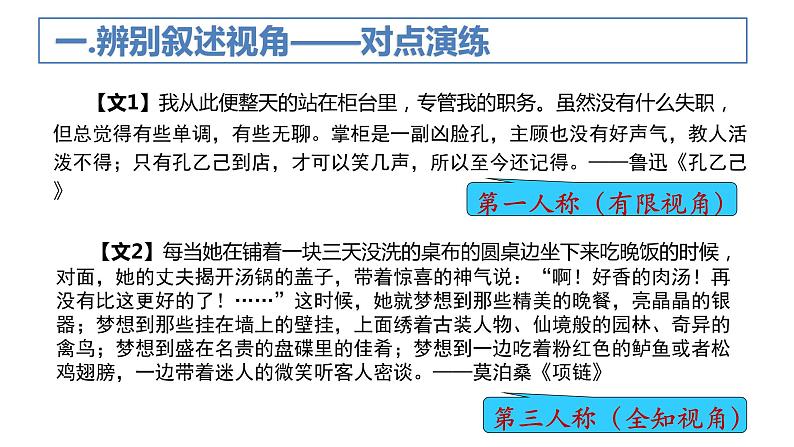 2022届高考语文二轮复习之小说阅读之叙述视角 课件19张06